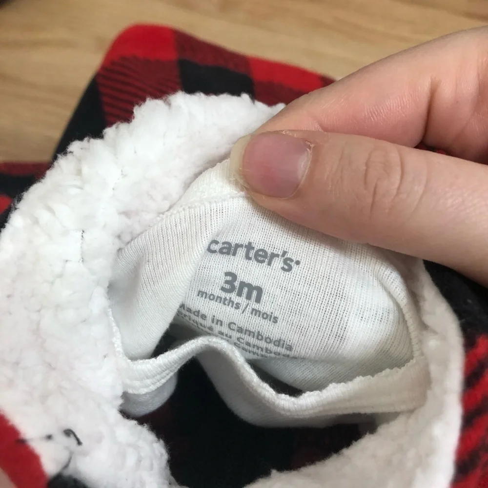 Carter’s Buffalo Plaid Vest Long Sleeve Onesie NWT 3 months